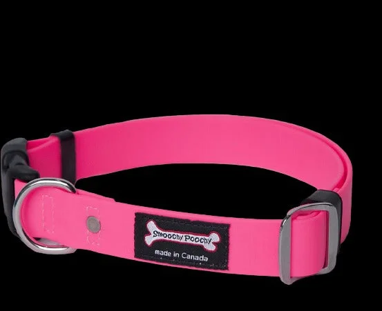 Smoochy Poochy Adjustable Polyvinyl Clip Collar - Hot Pink